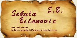 Sekula Bilanović vizit kartica